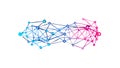 Abstract Pink and Blue Digital Network Connectivity, vector design Generative AI Royalty Free Stock Photo