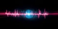 Abstract Pink Blue Digital Waveform Technology Background art neon glow data dark pulse
