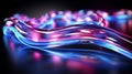 Abstract pink blue neon wave lines with bokeh lightsData transfer conceptDigital wallpaper.