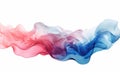 Abstract Pink and Blue Smoke Waves on White Background GenerativeAI Royalty Free Stock Photo