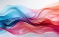 Abstract Pink and Blue Smoke Waves on White Background GenerativeAI Royalty Free Stock Photo