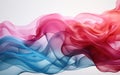 Abstract Pink and Blue Smoke Waves on White Background GenerativeAI Royalty Free Stock Photo