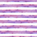 Abstract Pink Blue Stripes Watercolor Background.Line Seamless Pattern for Fabric Textile and Paper. Simple Hand Painted Royalty Free Stock Photo