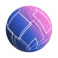 Abstract Pink and Blue Translucent Patterned Lit Globe Clipart Design with Intersecting White Squares