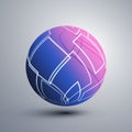 Abstract Pink and Blue Translucent Patterned Lit Globe Design with Intersecting White Squares