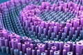 Abstract pink and blue tubes 3d render