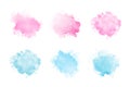 Abstract pink and blue watercolor water splash set Royalty Free Stock Photo