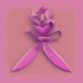 abstract pink bow ribbin doodle icon