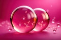 Abstract pink bubble sphere shape design, liquid glass bubbles Royalty Free Stock Photo