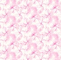 Abstract pink butterflys seamless vector pattern on a light background