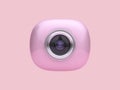 3d rendering abstract pink camera minimal