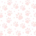 Abstract pink cat footprint on white background Royalty Free Stock Photo