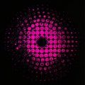 Abstract Pink Circles Expanding From Center On Black Background Detailed Pattern Royalty Free Stock Photo