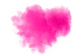Abstract pink color powder explosion on white background. Royalty Free Stock Photo