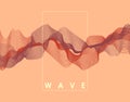 Abstract pink color wave on apricot background with transition. Vector illustration for poster, cover, banner or placard