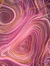 Interlacing abstract pink colored curves. Computer generated geometric pattern. 3D rendering Royalty Free Stock Photo