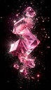 Abstract Pink Crystal Cubes Exploding With Glitter In Dark Background Royalty Free Stock Photo