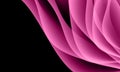 Abstract pink curve wave overlap on black with blank space background vector