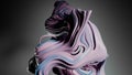 Abstract pink curvy simple shapes. Modern flow gray background. Purple Fluid. 3d rendering Royalty Free Stock Photo