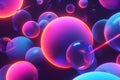 abstract pink and cyan bubble shapes background and wallpaper