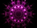 Abstract Pink Explosion Fractal Pattern with Black Background and Sparkle Royalty Free Stock Photo