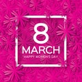 Abstract Pink Floral Greeting card - International Happy Women's Day - 8 March holiday background