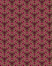 Cute floral pattern of pink flowers and green leaves isolated on a dark wine burgundy red background Royalty Free Stock Photo