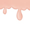 Abstract pink flowing fluid or melting cream down isolated on white background