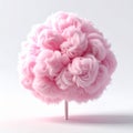 Abstract Pink Fluffy Cloud on a Stem Against White Background Rendering Royalty Free Stock Photo