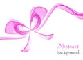 Abstract pink gift bow made of transparent ribbons Royalty Free Stock Photo