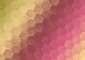 Abstract Pink and Gold Gradient Geometric Hexagon Background