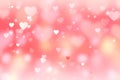 Abstract pink hearts blur bokeh texture background. wallpaper Valentine day. Royalty Free Stock Photo