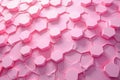 Abstract pink hexagonal pattern background texture featuring a three dimensional geometric design with irregular surface. Royalty Free Stock Photo
