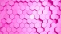 Abstract pink honeycomb pattern background with 3D hexagonal shapes. Royalty Free Stock Photo