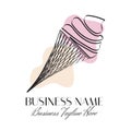 Abstract Pink Ice Cream Modern Logo