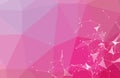 Abstract Pink light Polygonal Space Background with Connecting Dots and Lines. Geometric Polygonal background molecule and Royalty Free Stock Photo