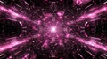 Abstract Pink Light Tunnel, Futuristic Technological Sci-Fi Corridor Royalty Free Stock Photo