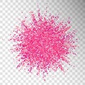 Abstract pink magenta dust cloud explosion. Glittering powder ba