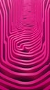 Abstract Pink Maze With Red Lines - Hyperrealistic Composition