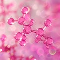 Abstract pink molecular structure for cosmetics product.