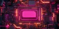 Abstract Pink Neon Circuit Board HighTech Background Image Royalty Free Stock Photo