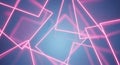 Abstract pink neon geometric shapes on a soft blue gradient background Royalty Free Stock Photo