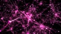 Abstract Pink Neural Network Connection Background. Artificial Intelligence, Neurons, Data Analysis, Deep Learning Royalty Free Stock Photo