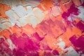 Abstract pink, orange and white background oil painting. Magenta brush strokes on paper. Template for card, invitation. Copy space Royalty Free Stock Photo