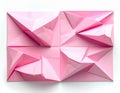 Abstract Pink Origami Pattern on White Background with Geometric Shapes Royalty Free Stock Photo