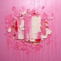 Abstract Pink Paint Fragmented Advertising Style Painting