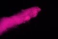 Abstract pink powder explosion on black background. abstract col Royalty Free Stock Photo