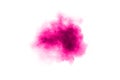 Abstract pink powder explosion on white background. Freeze motion of pink dust splattered Royalty Free Stock Photo