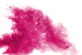 Abstract pink powder splatted background,Freeze motion of color powder exploding/throwing color powder,color glitter texture on wh Royalty Free Stock Photo