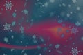 Abstract Pink and purple Christmas background with snow and snowflakes. Royalty Free Stock Photo